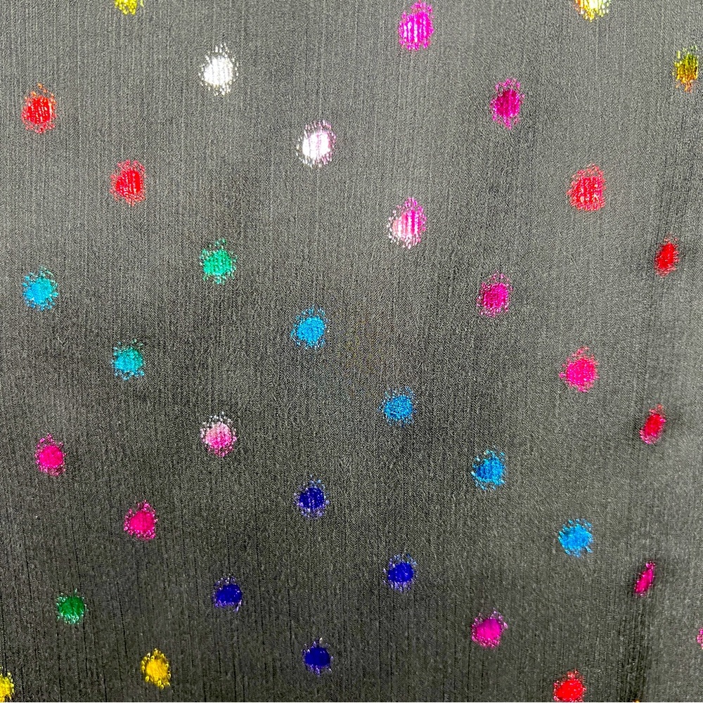 ANTHROPOLOGIE / ALI & JAY Black Ruffle Mini Metallic Polka Dot Dress - Sz S - Picture 13 of 14